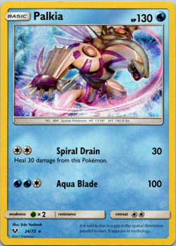 POKEMON PALKIA 24/73 SHINING LEGENDS RARE HOLO NEAR MINT - Image 1