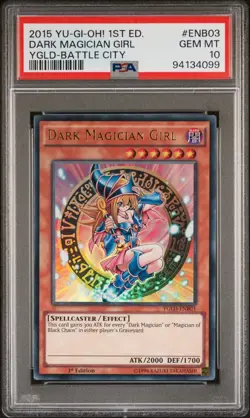 YUGIOH DARK MAGICIAN GIRL Battle City 1st Edition Ultra YGLD-ENB03 PSA 10 GEM MT - Image 1