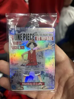 One Piece x NCAA Monkey.D.Luffy US Voyage Promo Holo Card UNOPENED - Image 1