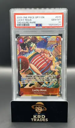 One Piece - Fist of Divine Speed Lucky Roux Treasure Rare - OP09-015 PSA 10 - Image 1