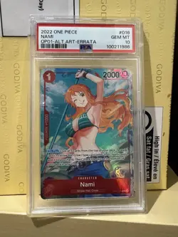ONE PIECE ROMANCE DAWN OP01-016 NAMI ALTERNATE ART PSA 10 GEM MINT - Image 1