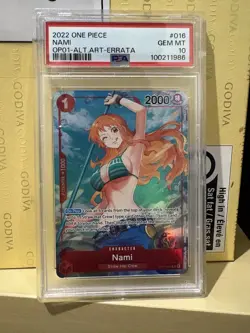 ONE PIECE ROMANCE DAWN OP01-016 NAMI ALTERNATE ART PSA 10 GEM MINT - Image 2
