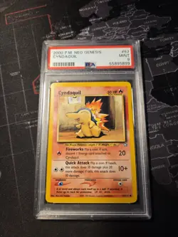 PSA 9 NM-MT Cyndaquil Neo Genesis Pokemon Card 57/111 - Image 1