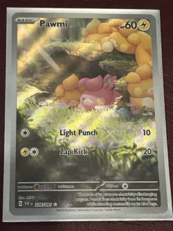 Pokemon Pawmi Sir TCG Illustration Rare Card 226/091 Paldean Fates Near Mint - Image 1