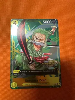 ONE PIECE Card Game - Roronoa Zoro P-042 Championship Promo English Rare - Image 1