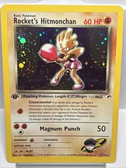 Rocket's Hitmonchan 11/132 Gym Heroes Holo Rate Pokemon Card 2000. NM - Image 1