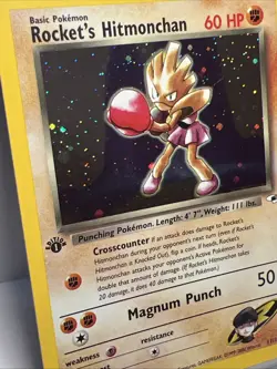 Rocket's Hitmonchan 11/132 Gym Heroes Holo Rate Pokemon Card 2000. NM - Image 2