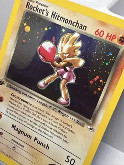Rocket's Hitmonchan 11/132 Gym Heroes Holo Rate Pokemon Card 2000. NM - Image 3