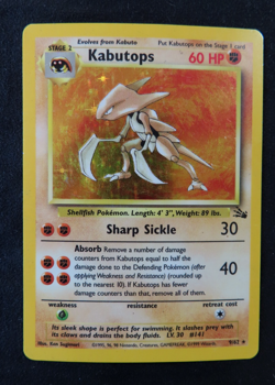 Kabutops Holo 9/62 - 1999 Fossil Set Vintage WOTC Pokemon Card MP - Image 1