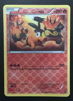 Tepig 3D Illusion JUMBO Pokemon Card Oversized PROMO B&W Black & White 2011 NM - Image 2
