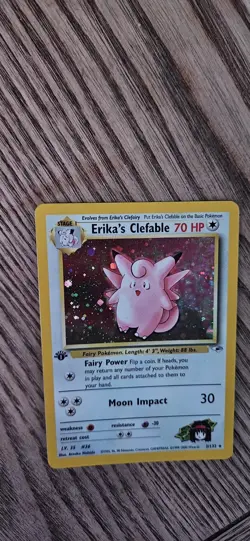 Pokemon TCG Erika's Clefable Gym Heroes Holo Card 3/132 1st Edition Holo Rare LP - Image 4