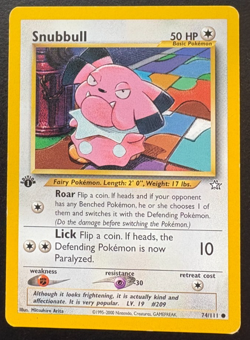 Pokemon Neo Genesis 1st Edition Common Snubbull Card 74/111 LP - Image 1
