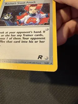 Vintage Pokemon Card Lot(2) Rockets Sneak Attack Holo 16/82 (HP) & 72/82 (LP) - Image 4