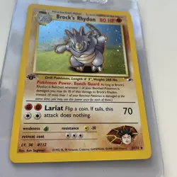 BROCK'S RHYDON Pokemon Card Gym Heroes 2/132 holo foil **1st Edition** Y2k WOTC - Image 4