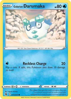 Galarian Darumaka Common SWSH08: Fusion Strike 071/264 NM English Pokemon Card - Image 1