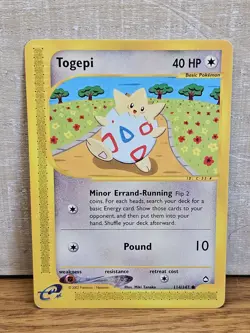 Togepi 114/147 Aquapolis Non-Holo Vintage Pokemon Card TCG - Image 1
