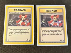 Vintage Pokemon Card Lot(2) Rockets Sneak Attack Holo 16/82 & 72/82 LP - Image 1