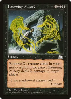 Haunting Misery 71 WTH Sorcery Exile Gary Leach 1997 Black Crovax MTG EN - Image 1