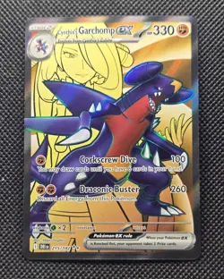 Pokemon TCG Cynthia's Garchomp EX 215/182 Destined Rivals Ultra Rare - Image 1