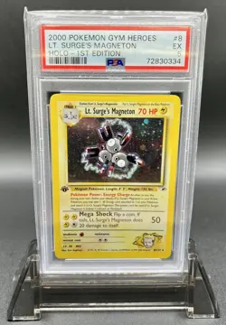 2000 Pokemon Gym Heroes LT. Surge’s Magneton #8 Holo 1st Edition PSA 5 - Image 1