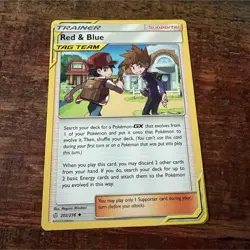 Pokemon Red & Blue 202/236 Sm-Cosmic Eclipse 2019 Trainer TAG TEAM Uncommon EN - Image 1