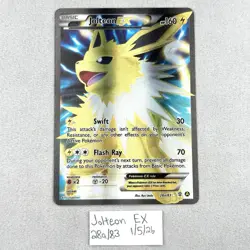 Jolteon EX 28a/83 Holo Full Art Promo Pokemon TCG LP - Image 1