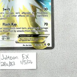Jolteon EX 28a/83 Holo Full Art Promo Pokemon TCG LP - Image 2