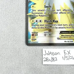 Jolteon EX 28a/83 Holo Full Art Promo Pokemon TCG LP - Image 3
