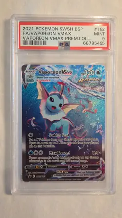 2021 POKEMON SWSH BLACK STAR PROMO VAPOREON VMAX PREMIUM COLLECTION (PSA MINT 9) - Image 1