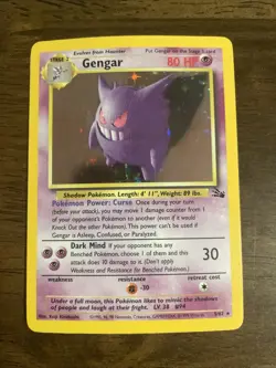 PSA 1 PR 1999 Pokemon 1st Edition Fossil Gengar Holo 5/62 Holo Foil Rare WOTC - Image 1