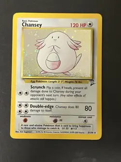 Pokemon TCG Base Set 2 Chansey 3/130 Vintage Holo LP - Image 1