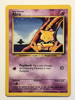 Pokemon TCG Abra Base Set 43/102 Regular Unlimited Common Non Holo Vintage - Image 1