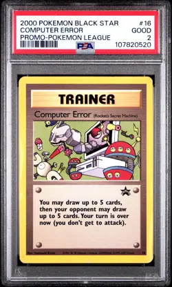 2000 POKEMON PROMO BLACK STAR POKEMON LEAGUE #16 COMPUTER ERROR PSA 2 - Image 1