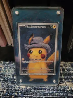 Pokemon x Van Gogh Museum Grey Felt Hat Pikachu Promo SVP 085 LP with Art Case - Image 1