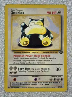 Snorlax - RARE Ink Misprint Error, Unlimited, Jungle, 27/64 (Pokemon TCG, 1999) - Image 1