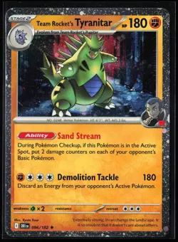 Pokemon TCG: Team Rocket's Tyranitar Cosmos Holo - Destined Rivals - 096/182 - Image 1