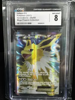 CGC 8 NM/MINT Jolteon EX 2017 Generations 28a/83 Holo Pokemon Mega Powers Coll. - Image 1