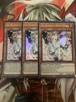 YUGIOH ASH BLOSSOM & JOYUS SPRING RA04-EN025 ULTRA RARE x3 PLAYSET - Image 1