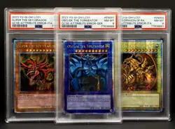 YuGiOh EGYPTIAN GOD FULL SET - OBELISK SLIFER RA LC01 PSA 8 (ATTRIBUTE ERROR) - Image 1