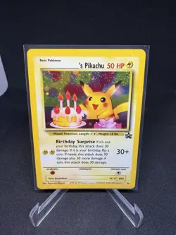 NM Birthday Pikachu #24 Black Star Promo TCG Holo Rare Vintage Card - Image 1