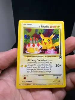 NM Birthday Pikachu #24 Black Star Promo TCG Holo Rare Vintage Card - Image 3