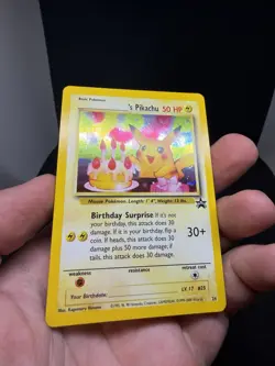 NM Birthday Pikachu #24 Black Star Promo TCG Holo Rare Vintage Card - Image 4