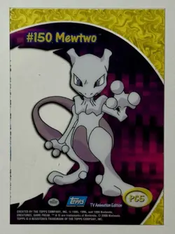 Mewtwo #150 (LP) Clear Case PC5 Topps TV Animation 2000 Pokemon Card - Image 2