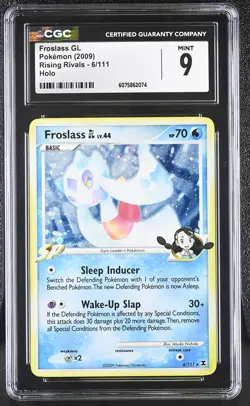 CGC 9 MINT Froslass GL 2009 Rising Rivals 6/111 Holo Pokemon Card - Image 1
