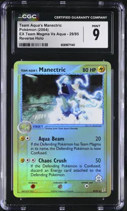 CGC 9 Team Aqua's Manectric Team Magma Vs Aqua 29/95 Reverse Holo Pokemon Card - Image 1