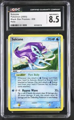 CGC 8.5 Suicune 2005 Black Star Promos 030 Holo Pokemon Card - Image 1