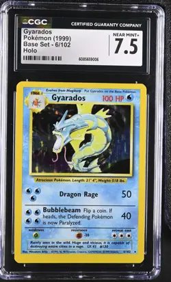 CGC 7.5 Gyarados 1999 Base Set 6/102 Holo Pokemon Card - Image 1