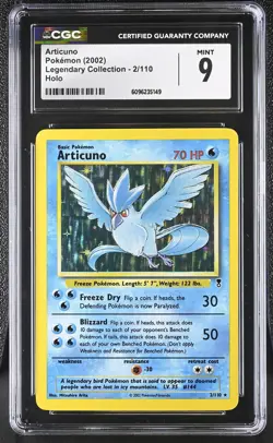 CGC 9 MINT Articuno 2002 Legendary Collection 2/110 Holo Pokemon Card - Image 1