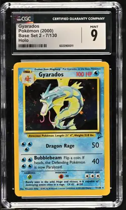CGC 9 MINT Gyarados 2000 Base Set 2 7/130 Holo Pokemon Card - Image 1