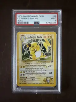 PSA 9 Lt. Surge's Raichu Gym Challenge Holo Card 11/132 Pokemon Card - Image 1